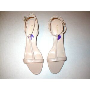 New Womens 9.5 Calvin Klein Lola Heels Shoes Tan Khaki Sandal Open toe Leather